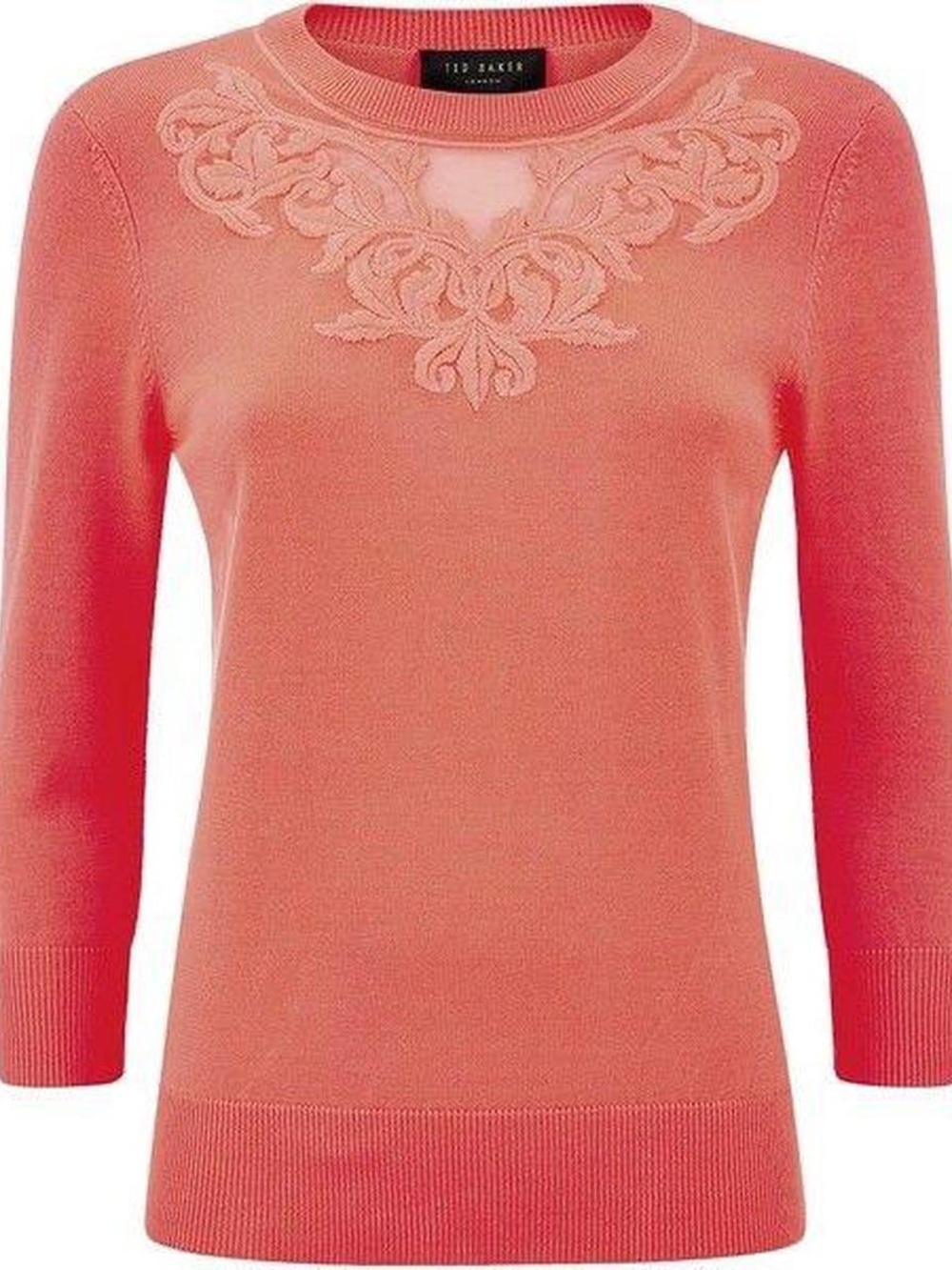 Ted Baker Lace Panel Sweater Size Small (2) Pink